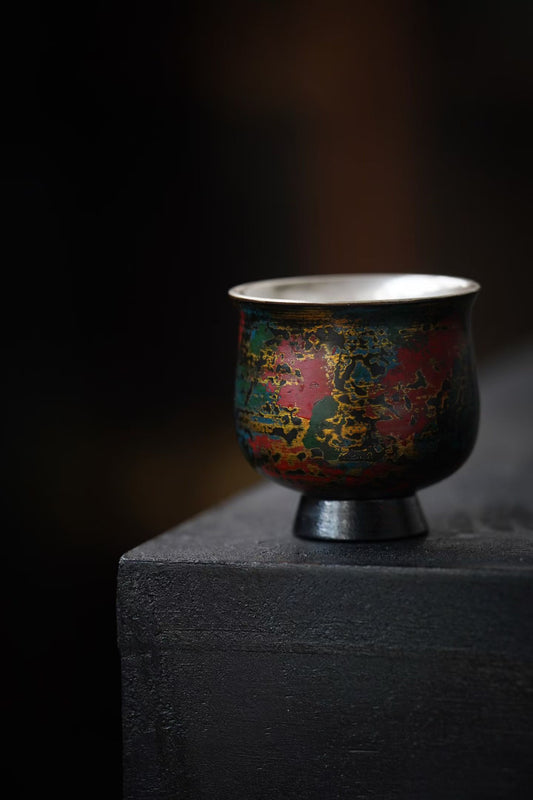 Lacquered Tasting Cup · Round  大漆鎏银暖心杯